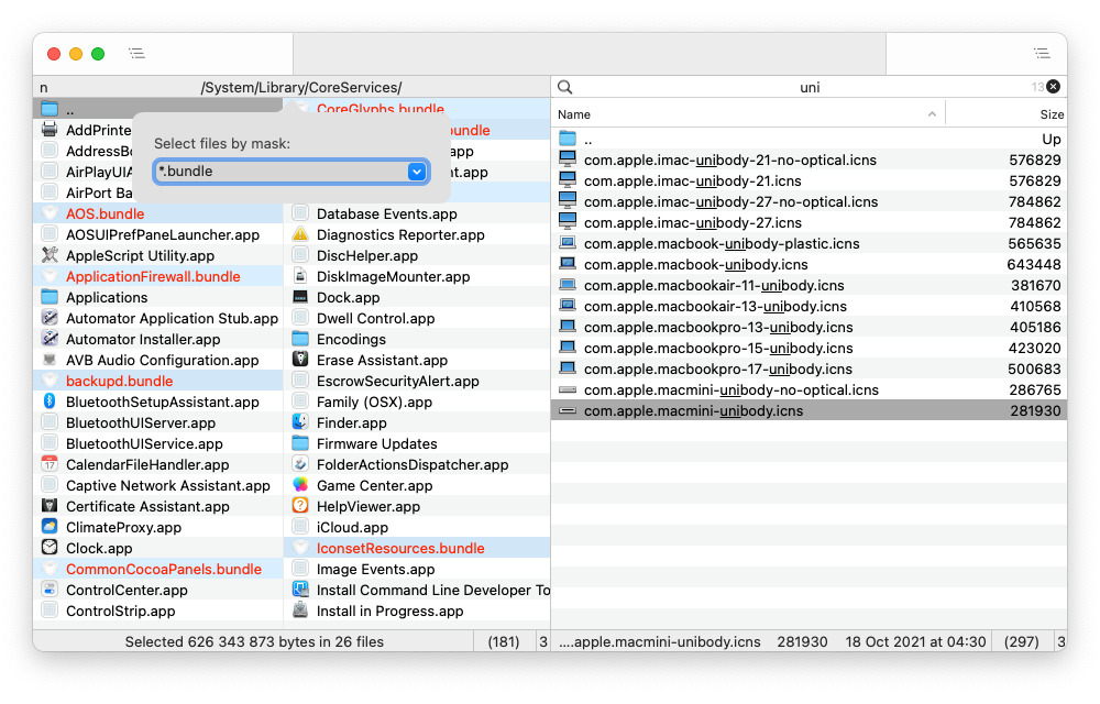 Item selection and filtering